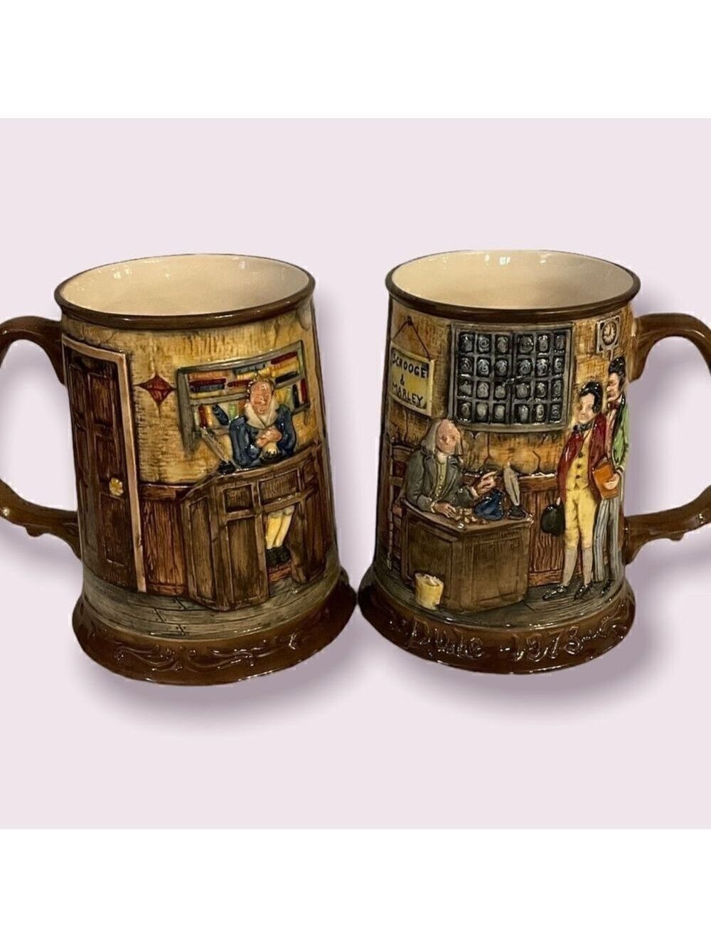 John Beswick Royal Doulton Scrooge and Marley Ceramic Mug